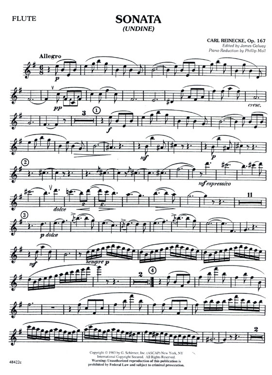 Carl Reinecke【Sonata (Undine) , Op. 167】for Flute and Piano Carl Reinecke【Sonata (Undine) , Op. 167】for Flute and Piano