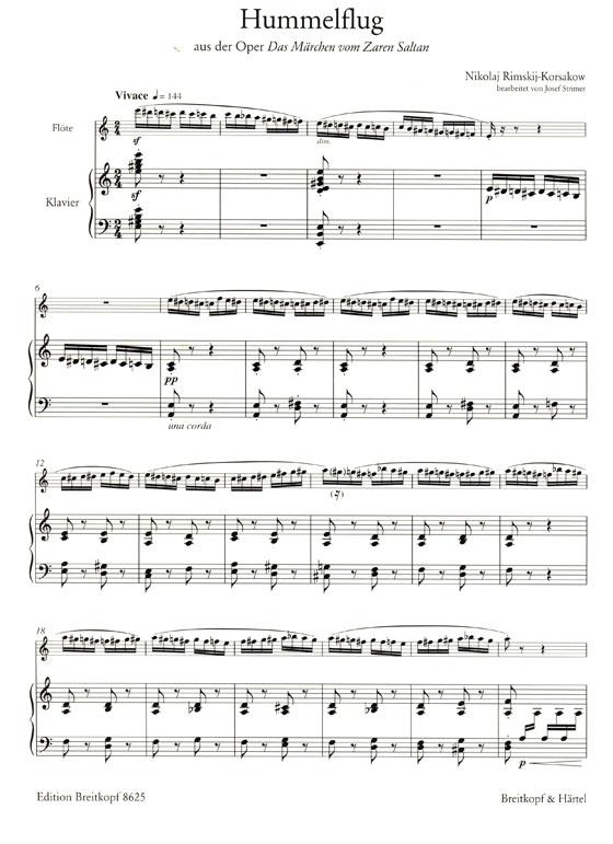 Nikolaj Rimskij-Korsakow【Hummelflug】für Flöte und Klavier