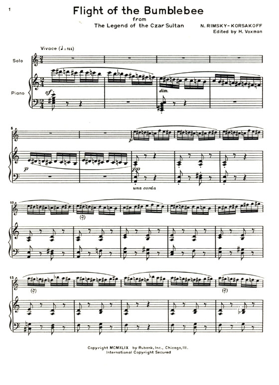 N. Rimsky-Korsakow【The Flight of the Bumblebee】Flute Solos With Piano Accompaniment N. Rimsky-Korsakow【The Flight of the Bumblebee】Flute Solos With Piano Accompaniment