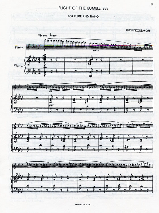Rimsky-Korsakov【Flight of the Bumble Bee】for Flute and Piano Rimsky-Korsakov【Flight of the Bumble Bee】for Flute and Piano