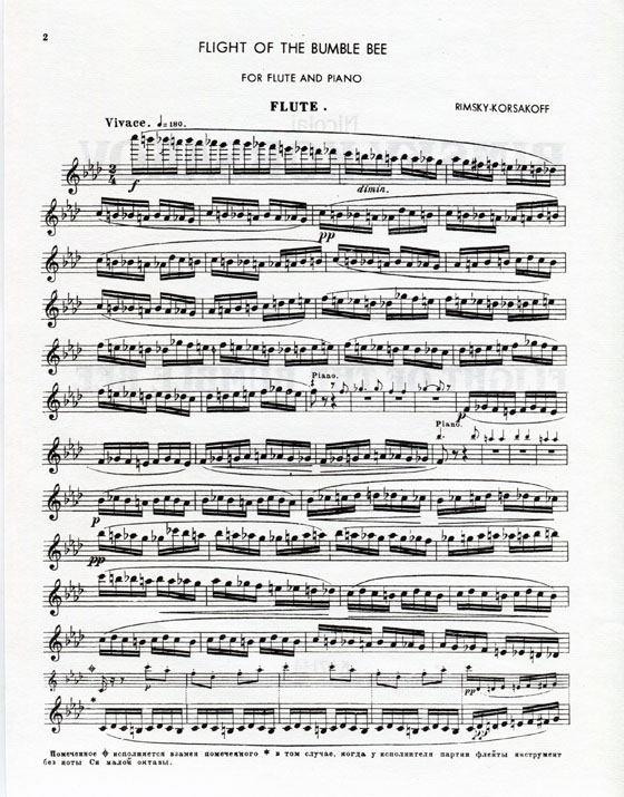 Rimsky-Korsakov【Flight of the Bumble Bee】for Flute and Piano Rimsky-Korsakov【Flight of the Bumble Bee】for Flute and Piano