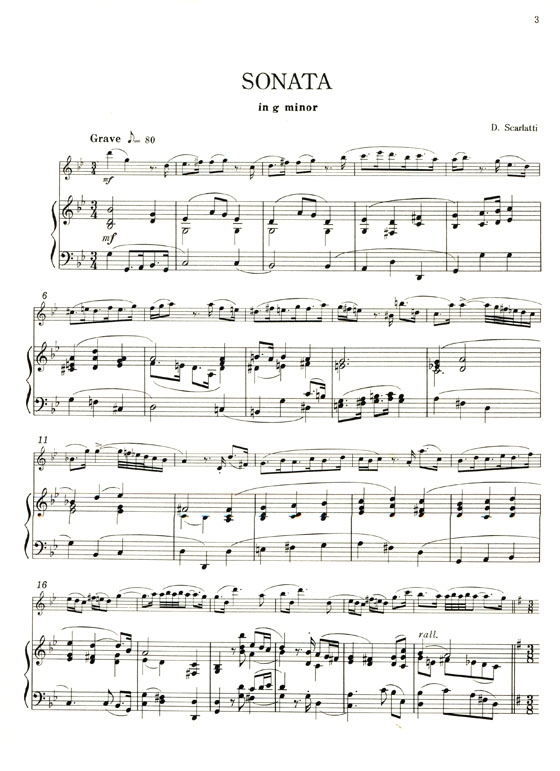 D. Scarlatti【Sonate G moll, D moll】for flute and Piano