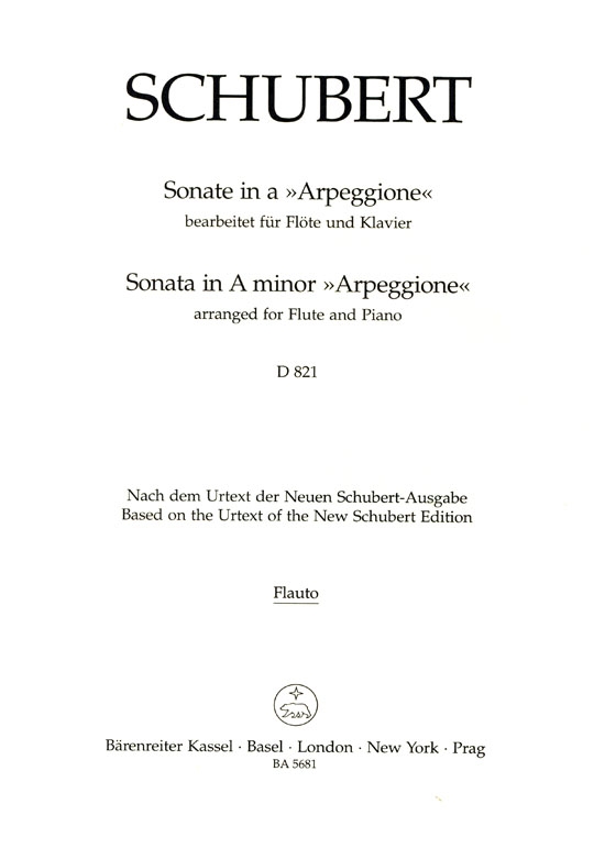 Schubert【Sonata in a , Arpeggione , D 821】bearbeitet für Flöte und Klavier