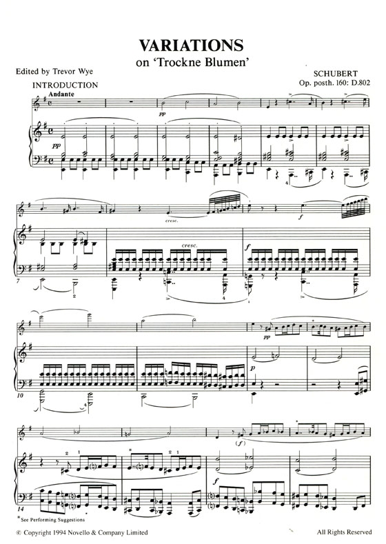 F. Schubert【Theme and Variations , D. 802】for the flute & piano