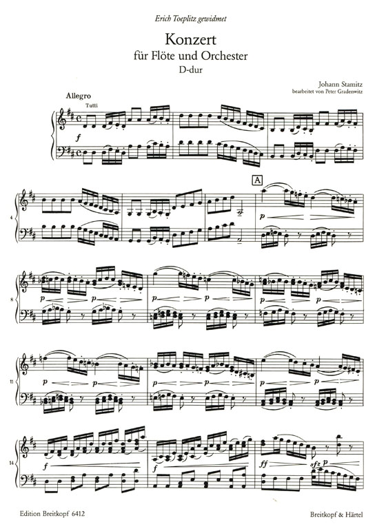 Joh. Stamitz【Konzert D-dur】für Flöte und Orchester