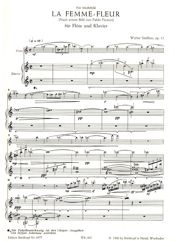 W. Steffens【La Femme-Fleur , Op. 11】Flöte und Klavier W. Steffens【La Femme-Fleur , Op. 11】Flöte und Klavier
