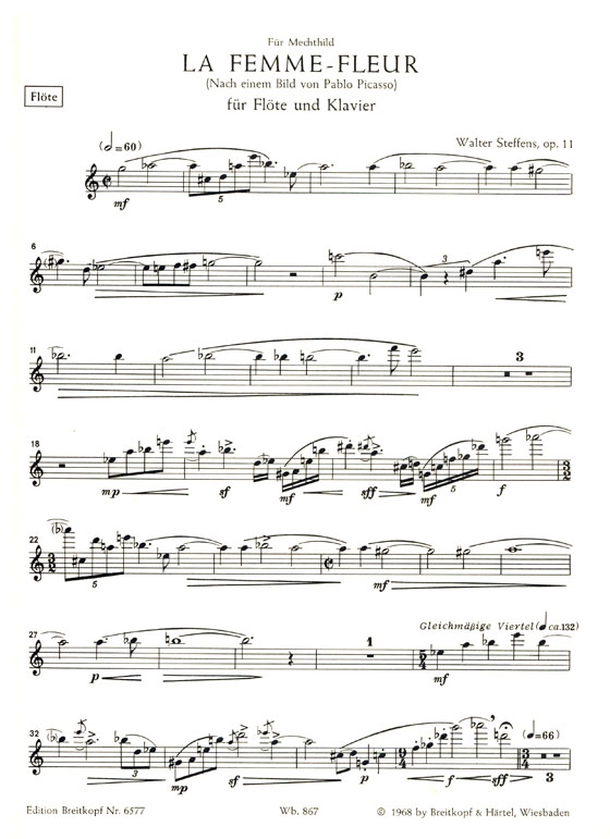 W. Steffens【La Femme-Fleur , Op. 11】Flöte und Klavier W. Steffens【La Femme-Fleur , Op. 11】Flöte und Klavier