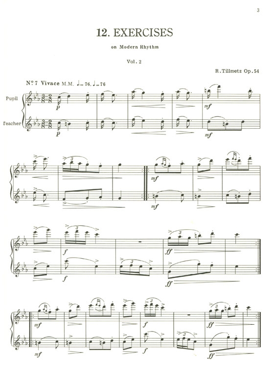R. Tillmetz【12 Exercises】on Modern Rhythm , Op. 54 Vol. 2