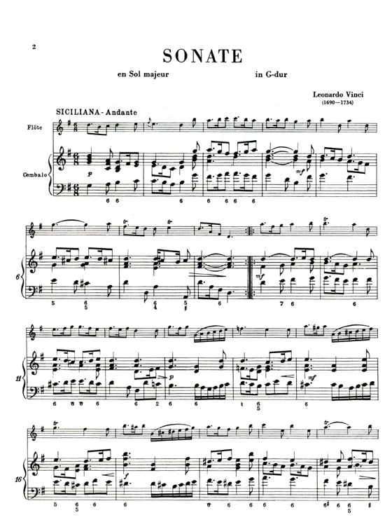 Vinci【Sonata In G Major】for Flute and Piano