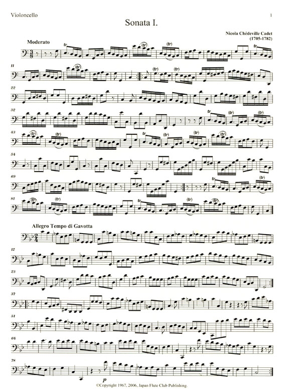 N. Chédeville【Sonata , Il Pastor Fido , No. 1-3】for the Flute and Piano