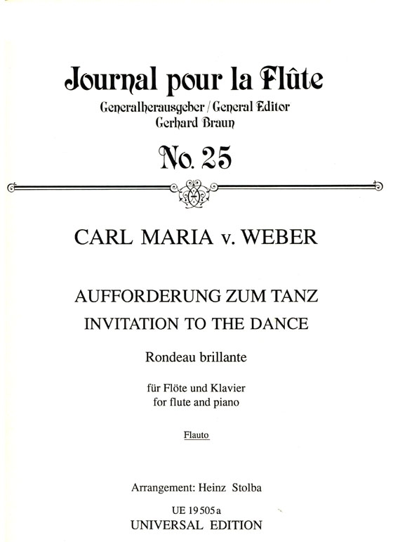 C.M.v. Weber【Aufforderung zum Tanz , Rondeau brillante】für Flöte und Klavier