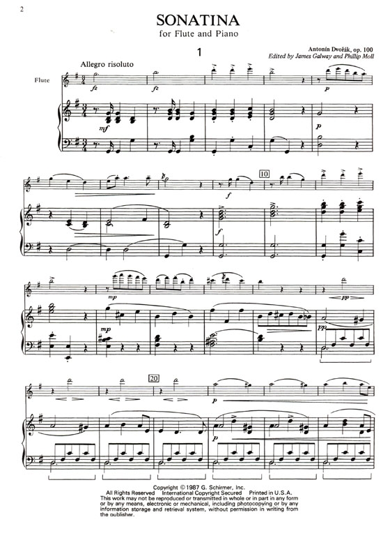 Antonín Dvorák【Sonatina , Opus 100】for Flute and Piano Antonín Dvorák【Sonatina , Opus 100】for Flute and Piano