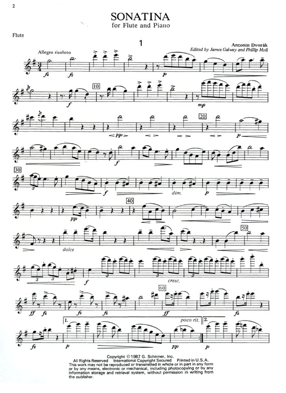 Antonín Dvorák【Sonatina , Opus 100】for Flute and Piano Antonín Dvorák【Sonatina , Opus 100】for Flute and Piano