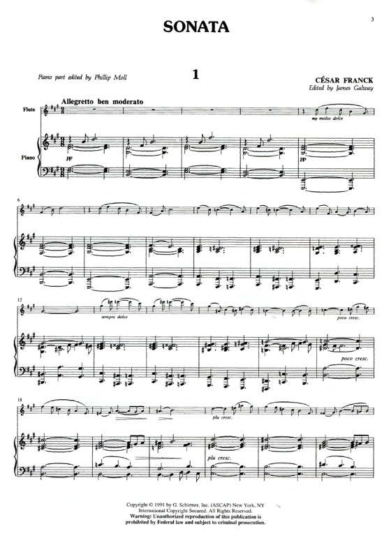 César Franck【Sonata in A Major】for Flute and Piano