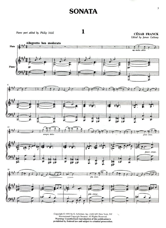 César Franck【Sonata in A Major】for Flute and Piano César Franck【Sonata in A Major】for Flute and Piano