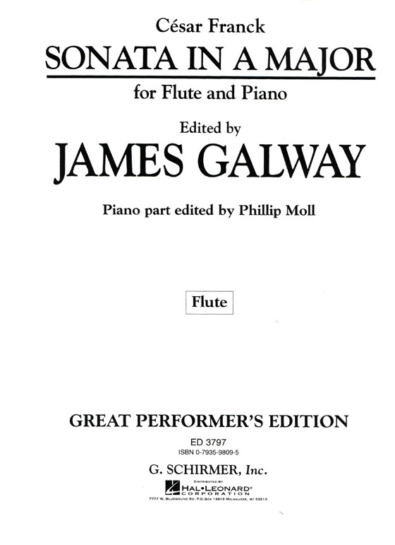 César Franck【Sonata in A Major】for Flute and Piano César Franck【Sonata in A Major】for Flute and Piano