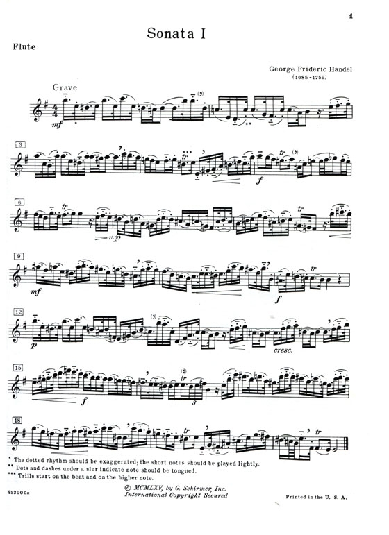 George Frideric Handel【Seven Sonatas】for Flute and Piano