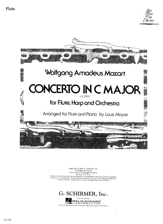 Wolfgong Amadeus Mozart【Concerto in C Major , K 299】for Flute and Piano