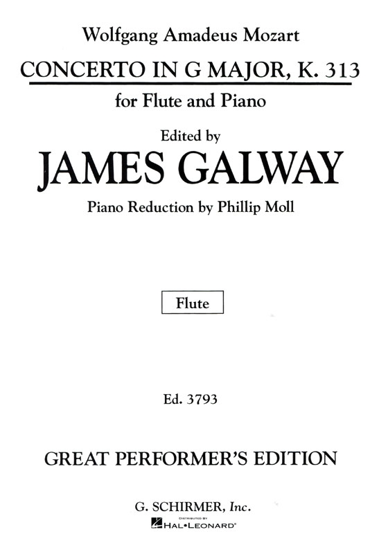 Wolfgong Amadeus Mozart【Concerto in G Major, K 313】for Flute and Piano Wolfgong Amadeus Mozart【Concerto in G Major, K 313】for Flute and Piano
