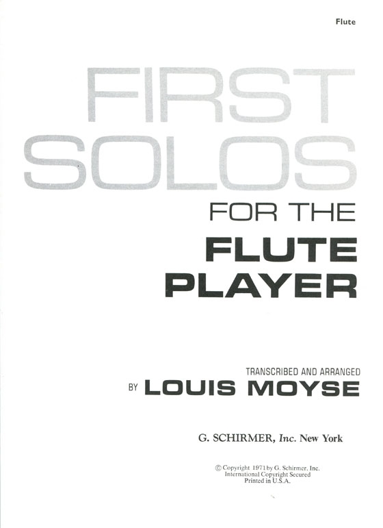 First Solos for the Flute Player