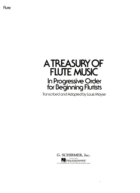 【A Treasury of Flute Music】in Progressive Order for Beginning Flutists for Flute & Piano 【A Treasury of Flute Music】in Progressive Order for Beginning Flutists for Flute & Piano