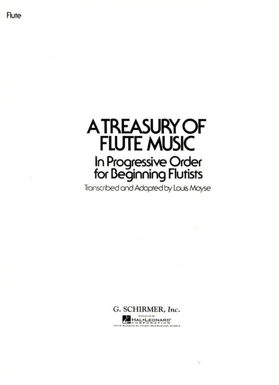 【A Treasury of Flute Music】in Progressive Order for Beginning Flutists for Flute & Piano