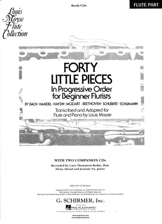 Forty Little Pieces【CD+樂譜】in Progressive Order for Beginner Flutists for Flute & Piano