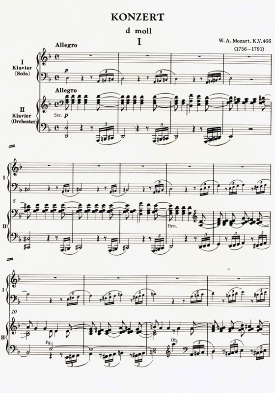 Mozart【Klavierkonzert】d moll , K.V. 466
