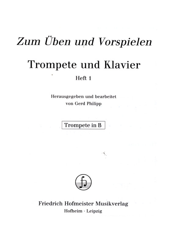 Zum Üben Und Vorspielen【1】Trompete und Klavier