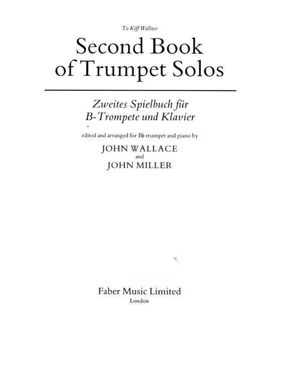 Second Book of【Trumpet Solos】for B♭ Trumpet and Piano