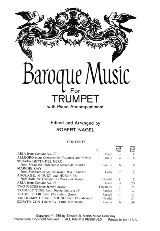 【Baroque Music】for Trumpet with Piano Accompaniment