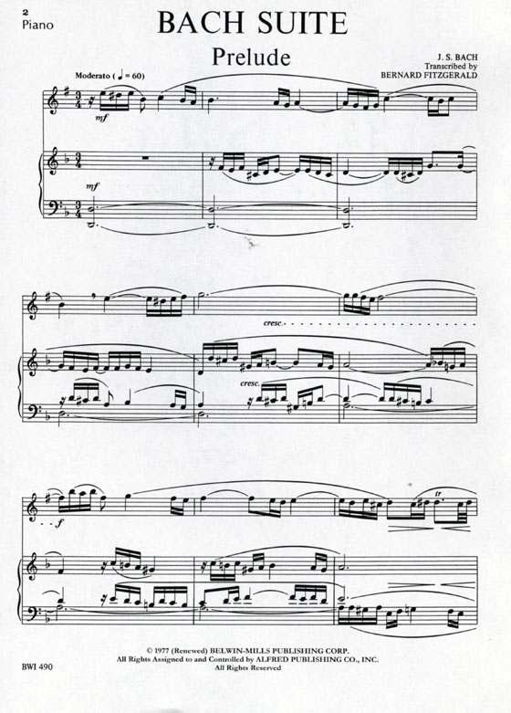 J. S. Bach【Suite】for B♭ Trumpet / Piano (Ⅳ) J. S. Bach【Suite】for B♭ Trumpet / Piano (Ⅳ)