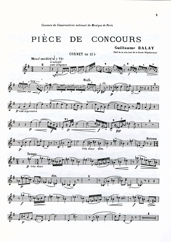 Balay【Pièce De Concours】for Trumpet and Piano Balay【Pièce De Concours】for Trumpet and Piano