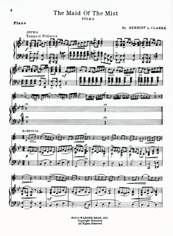 Herbert L. Clarke【Maid of the Mist】Concert Repertoire of Brass Solos for Cornet, Trombone or Baritone with Piano Accompaniment