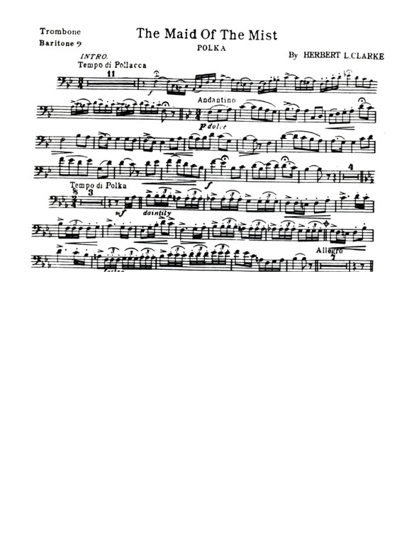 Herbert L. Clarke【Maid of the Mist】Concert Repertoire of Brass Solos for Cornet, Trombone or Baritone with Piano Accompaniment