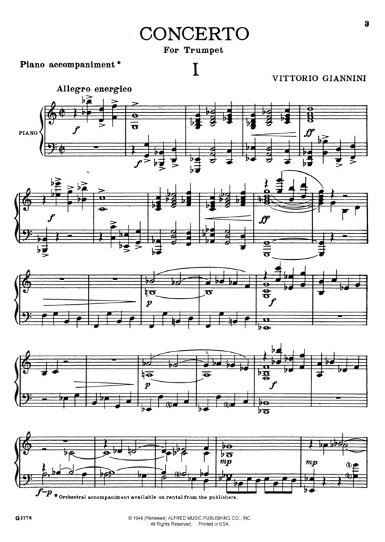 Giannini【Concerto】for Trumpet with Piano Accompaniment Giannini【Concerto】for Trumpet with Piano Accompaniment