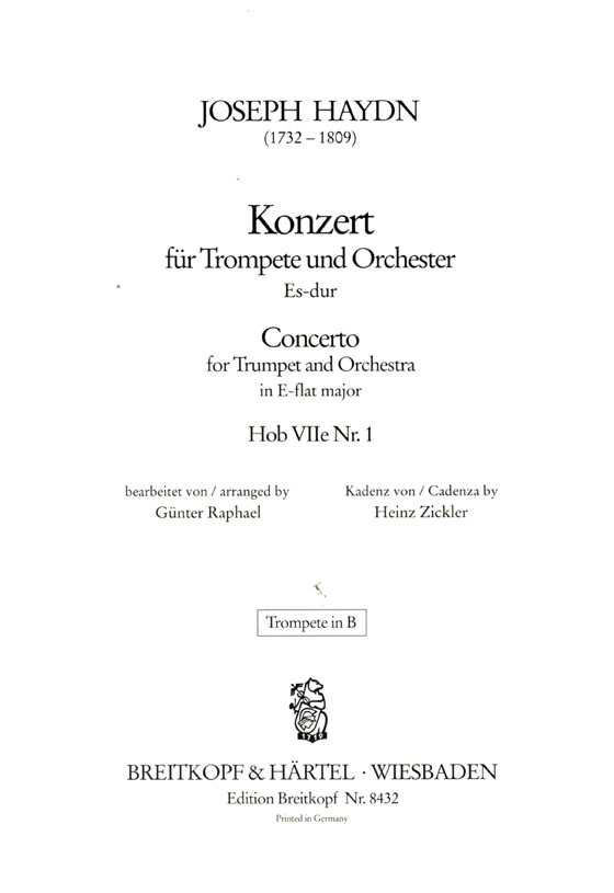 Haydn【Konzert Es-dur , Hob Ⅶe Nr. 1】für Trompete und Orchester