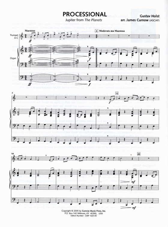 Gustav Holst【Processional and Recessional】for Trumpet Gustav Holst【Processional and Recessional】for Trumpet