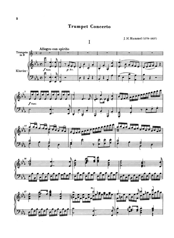 Hummel【Concerto in E♭ Major】for Trumpet and Piano