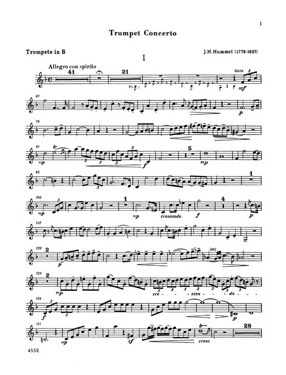 Hummel【Concerto in E♭ Major】for Trumpet and Piano