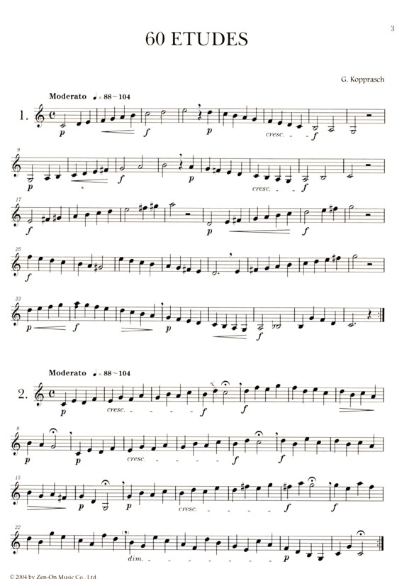 Kopprasch【60 Etudes】for Trumpet