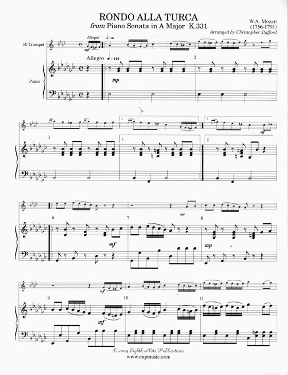 Mozart【Rondo Alla Turca】for Trumpet and Keyboard