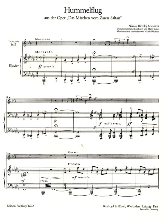 Rimskij-Korsakow【Hummelflug】für Trompete und Klavier Rimskij-Korsakow【Hummelflug】für Trompete und Klavier