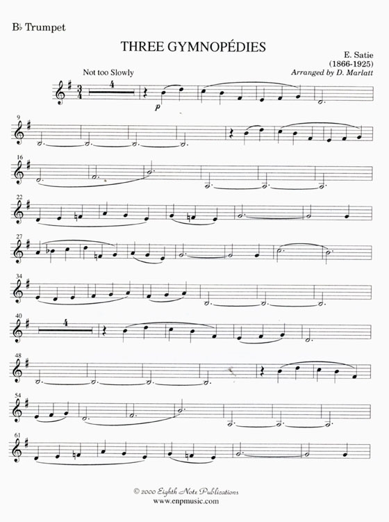 Erik Satie【Three Gymnopedies】for Trumpet and Keyboard