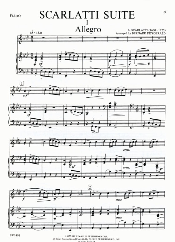 A. Scarlatti【Suite】for B♭ Trumpet / Piano