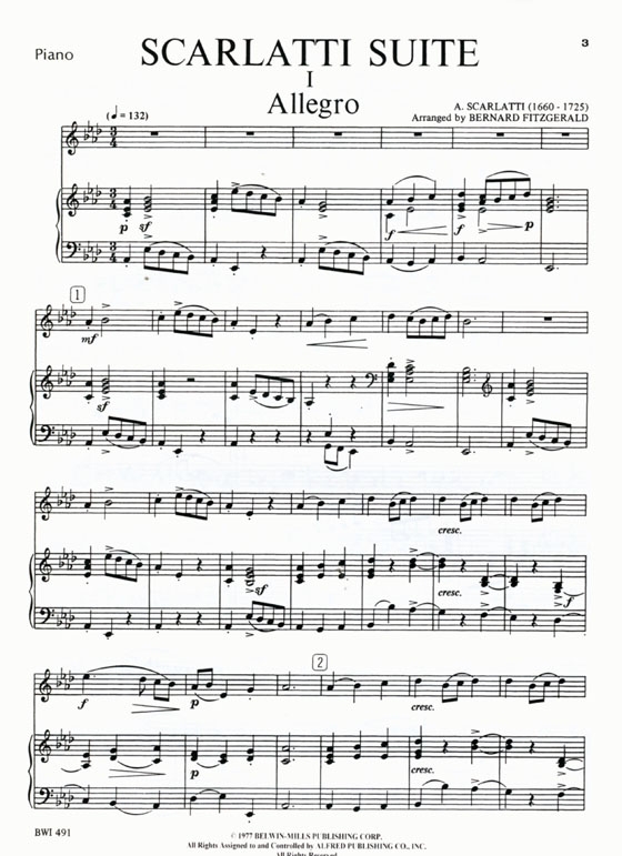 A. Scarlatti【Suite】for B♭ Trumpet / Piano A. Scarlatti【Suite】for B♭ Trumpet / Piano