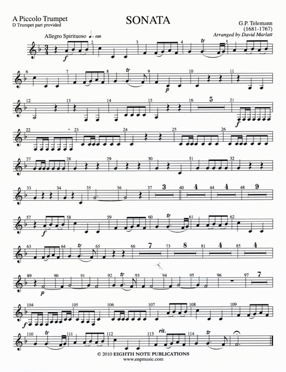 Telemann【Sonata】for Trumpet and Keyboard