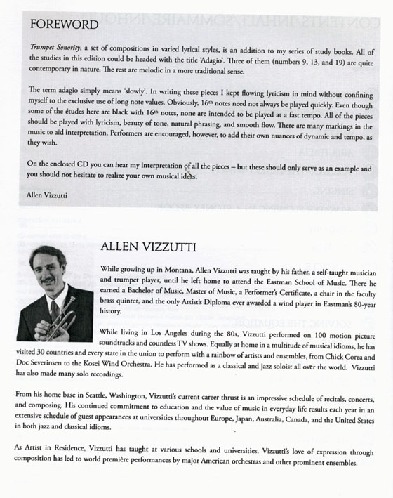 Allen Vizzutti : Trumpet Sonority【CD+樂譜】20 Adagios for Trumpet Allen Vizzutti : Trumpet Sonority【CD+樂譜】20 Adagios for Trumpet