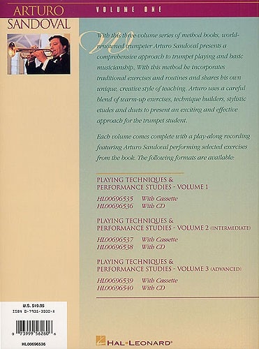 Arturo Sandoval : Playing Techniques & Performance Studies【CD+樂譜】for Trumpet , Volume One Arturo Sandoval : Playing Techniques & Performance Studies【CD+樂譜】for Trumpet , Volume One