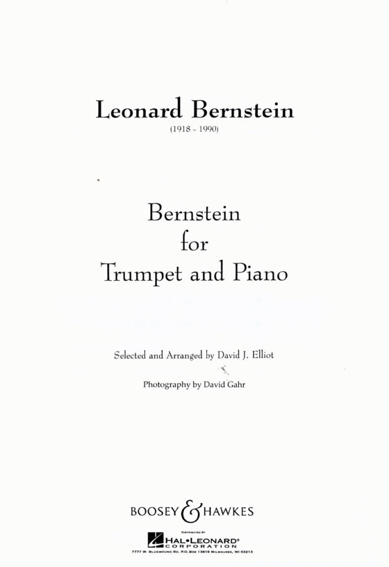 Leonard Bernstein for Trumpet and Piano Leonard Bernstein for Trumpet and Piano